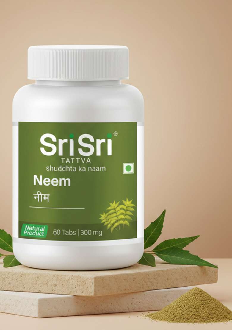 SRI SRI TATTV Neem Tablet - Complete Skin Care, 60 Tabs | 300 mg - Indya