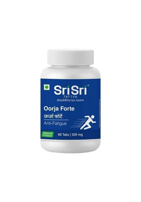 SRI SRI TATTV Oorja Forte | A Wonderful Blend Of Rejuvenating Ayurvedic Herbs To Improve Stamina & Relieve Fatigue | 60 Tabs, 500 mg