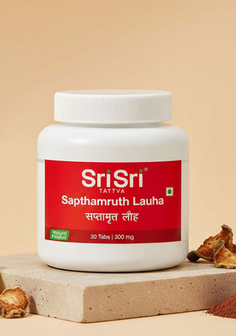 SRI SRI TATTV Sapthamruth Lauha, 30Tabs | 300 mg - Indya
