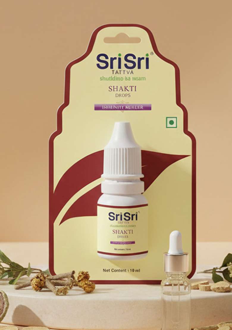 SRI SRI TATTV Shakti Drops - Ayurvedic Immunity Booster For All | Best For Strength & Stamina, Relief From Cold & Sore Throat | 10 ml - Indya