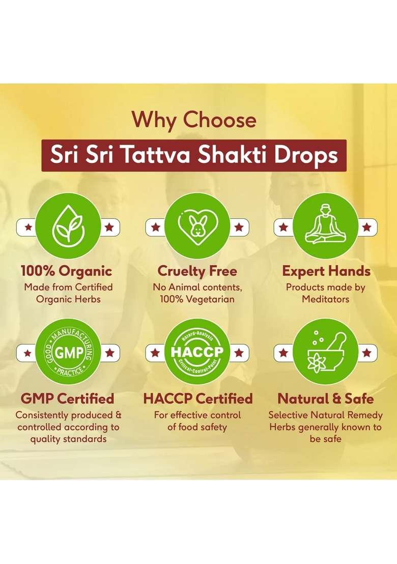 SRI SRI TATTV Shakti Drops - Ayurvedic Immunity Booster For All | Best For Strength & Stamina, Relief From Cold & Sore Throat | 10 ml - Indya