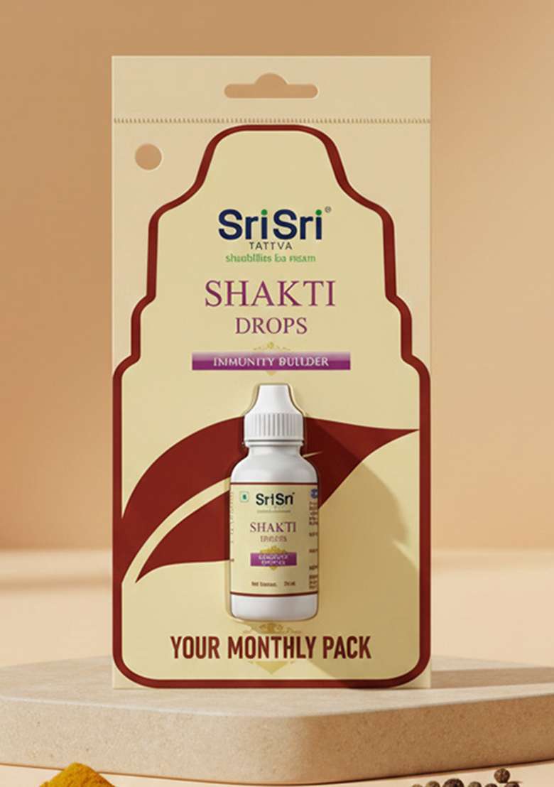 SRI SRI TATTV Shakti Drops - Ayurvedic Immunity Booster For All | Best For Strength & Stamina, Relief From Cold & Sore Throat | Monthly Pack | 30 ml - Indya