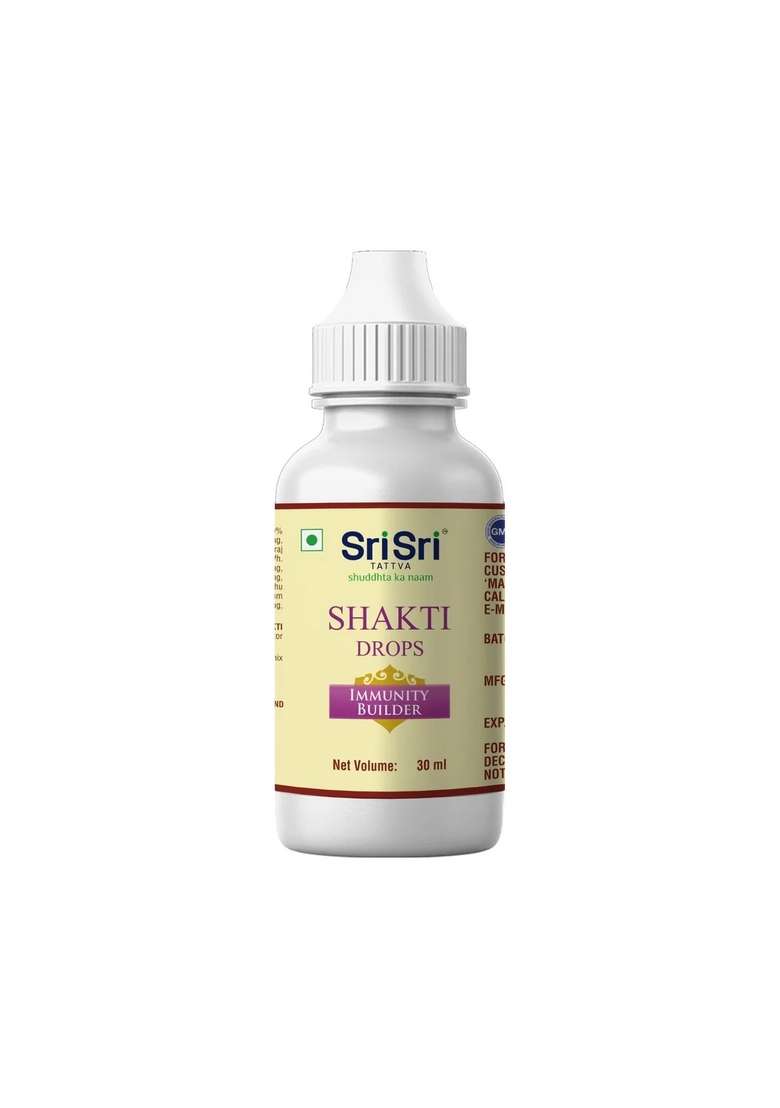 SRI SRI TATTV Shakti Drops - Ayurvedic Immunity Booster For All | Best For Strength & Stamina, Relief From Cold & Sore Throat | Monthly Pack | 30 ml - Indya