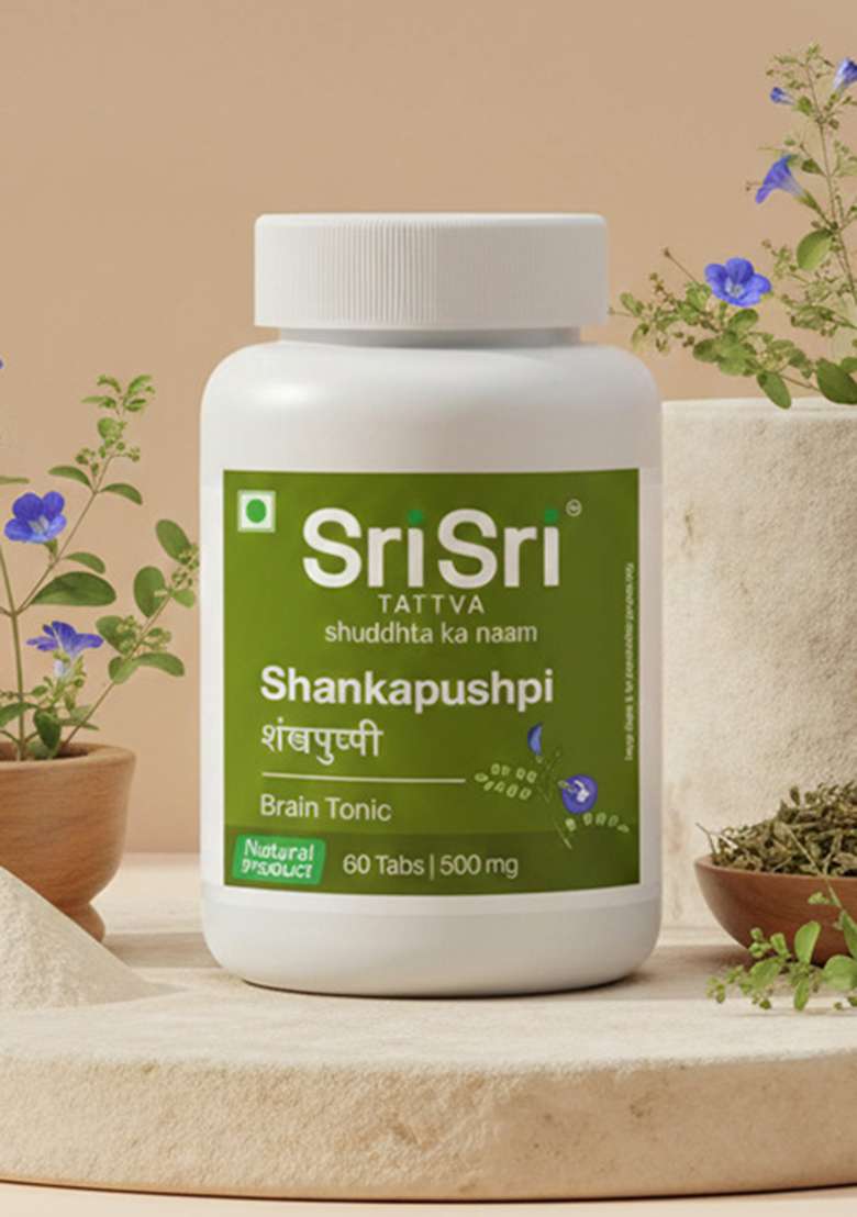 SRI SRI TATTV Shankapushpi - Brain Tonic, 60 Tabs | 500 mg - Indya