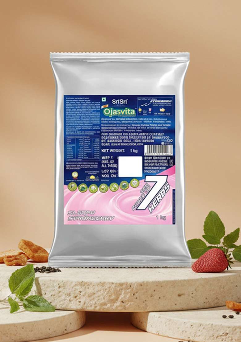 SRI SRI TATTV Strawberry Ojasvita - Sharp Mind & Fit Body, 1 kg (Refill Pack) - Indya