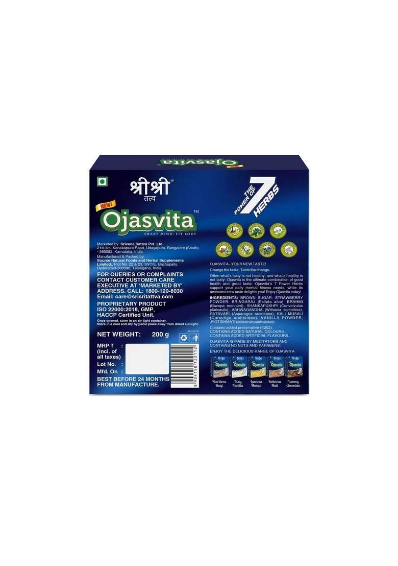 SRI SRI TATTV Strawberry Ojasvita - Sharp Mind & Fit Body, 200 g - Indya