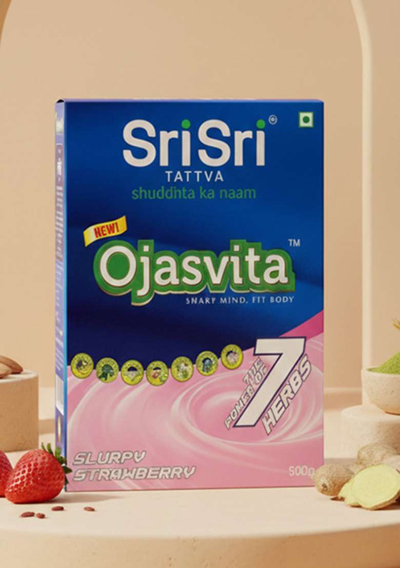 SRI SRI TATTV Strawberry Ojasvita - Sharp Mind & Fit Body, 500 g - Indya