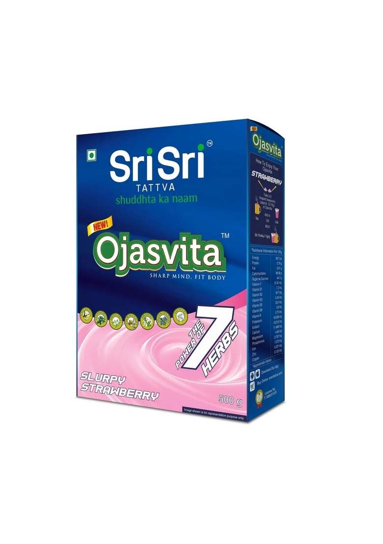 SRI SRI TATTV Strawberry Ojasvita - Sharp Mind & Fit Body, 500 g - Indya