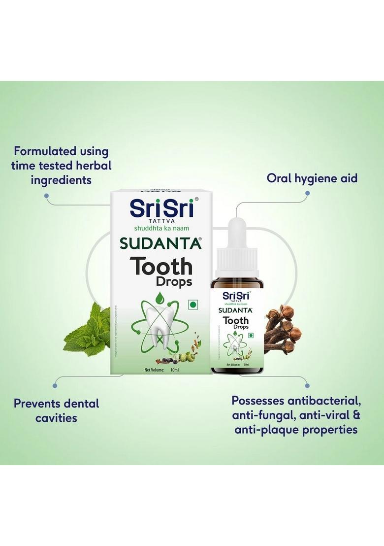 SRI SRI TATTV Sudanta Tooth Drops | One Solution For All Your Dental Problems | Natural Oral Protection | 10 ml