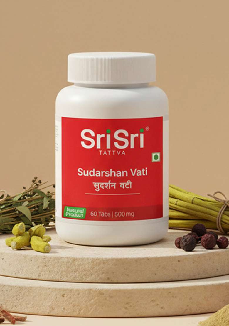 SRI SRI TATTV Sudarshan Vati - Fever & liver Disorders , 60 Tabs | 500 mg - Indya
