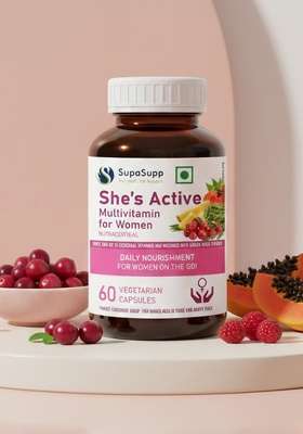 SRI SRI TATTV SupaSupp She's Active - Multivitamin For Women | Daily Nourishment For Women On The Go | Health Supplement | 60 Veg Cap, 500 mg