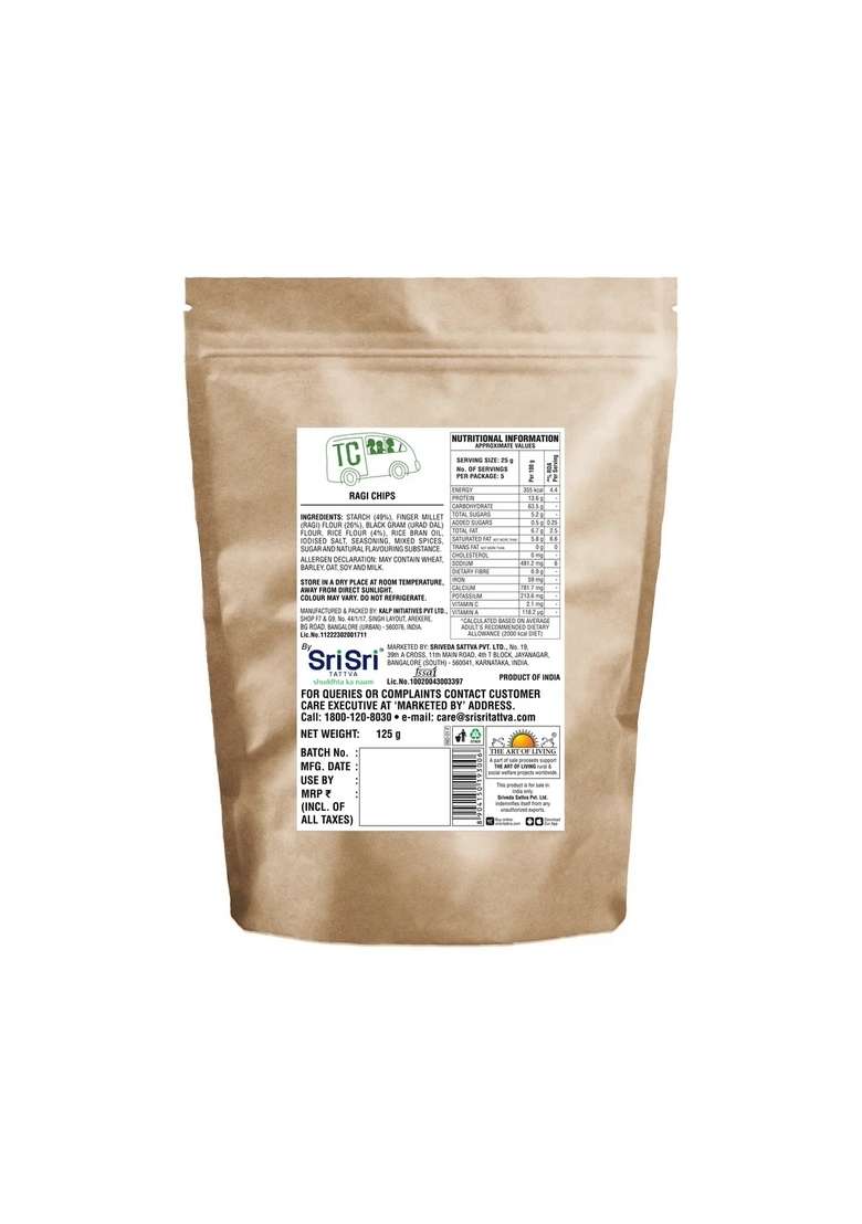 SRI SRI TATTV TRUE CREW - Ragi Chips 125g - Indya