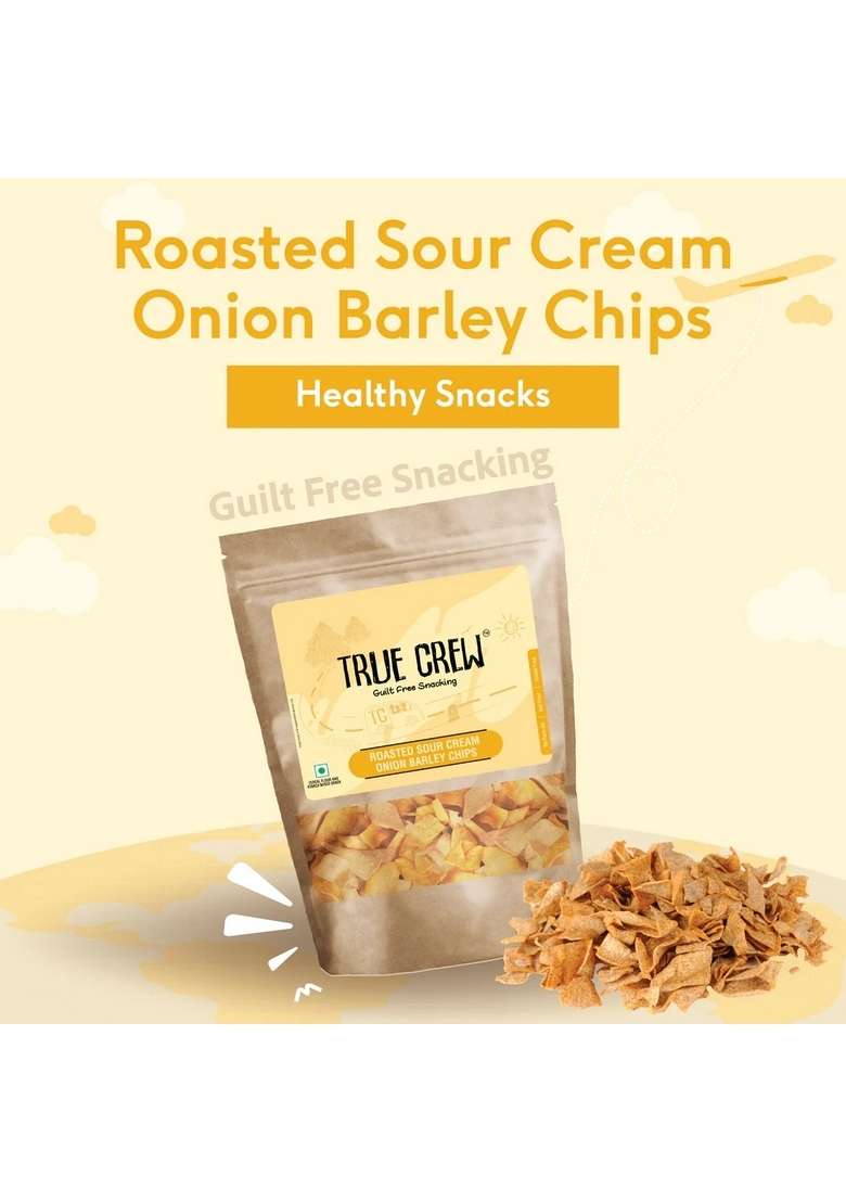 SRI SRI TATTV TRUE CREW - Sour Cream Onion Barley Chips, 125 g - Indya
