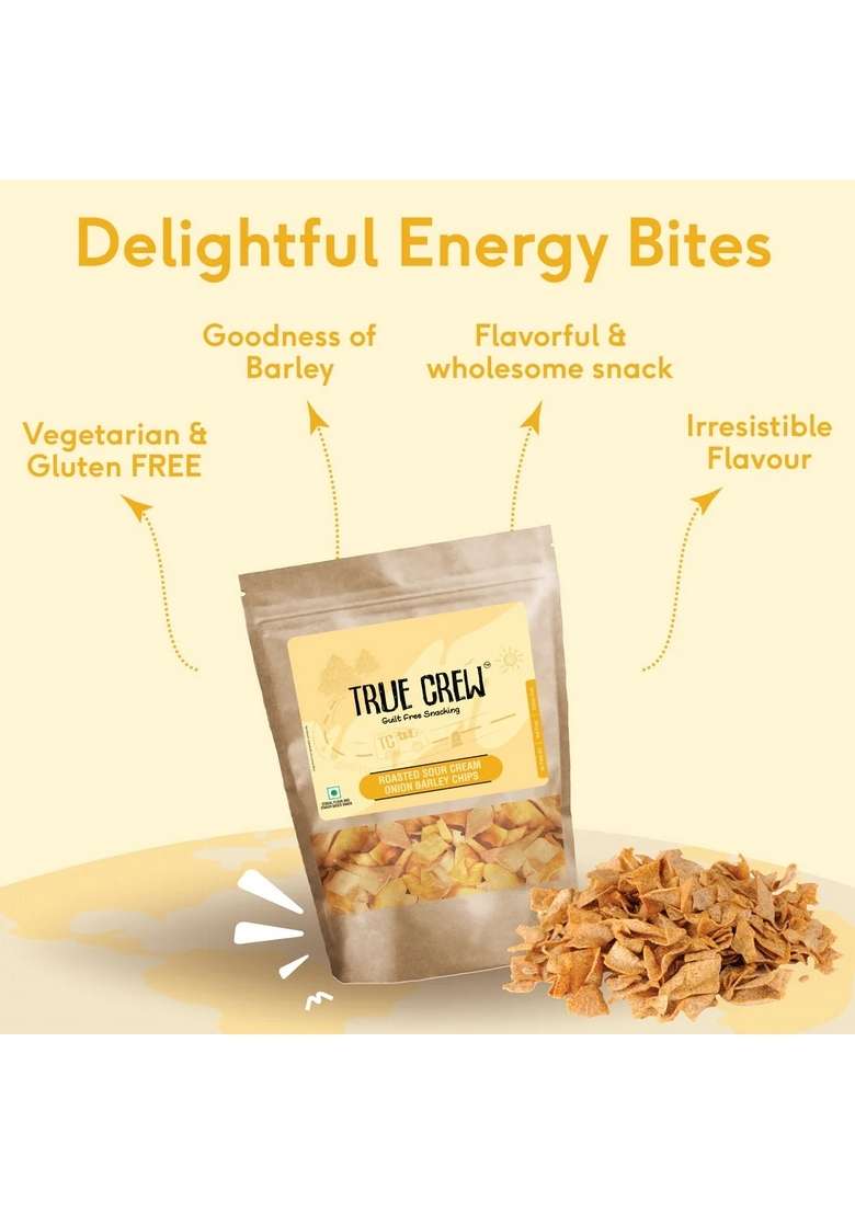 SRI SRI TATTV TRUE CREW - Sour Cream Onion Barley Chips, 125 g - Indya