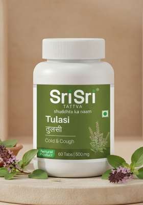 SRI SRI TATTV Tulasi - Cold & Cough, 60 Tabs | 500 mg