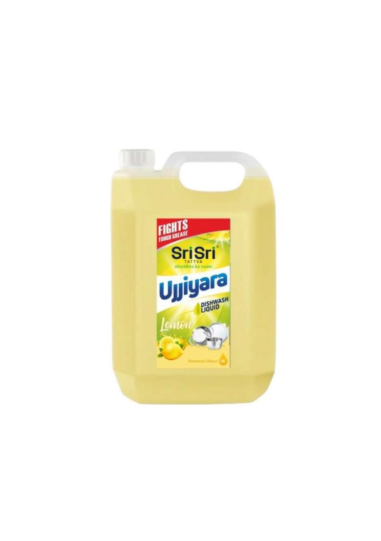 SRI SRI TATTV Ujjiyara Liquid Dishwash Lemon - Removes Odour, 5 L - Indya