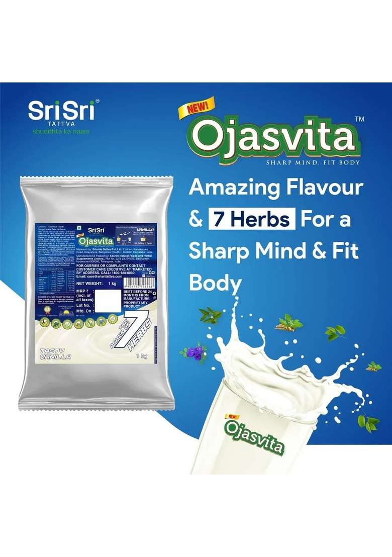 SRI SRI TATTV Vanilla Ojasvita - Sharp Mind & Fit Body, 1 kg (Refill Pack) - Indya