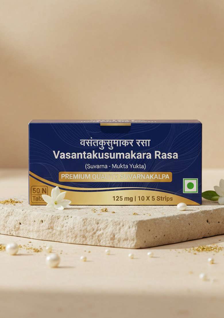 SRI SRI TATTV Vasant Kusumakar Rasa, (Suvarna - Mukta Yukta) Tablets | 125 mg - Indya