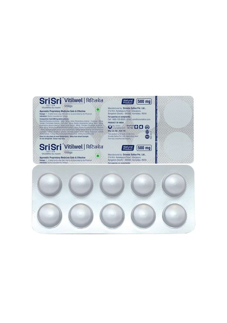 SRI SRI TATTV Vitilwel - For Repigmentation of Skin - Hypopigmentation | 500 mg - Indya