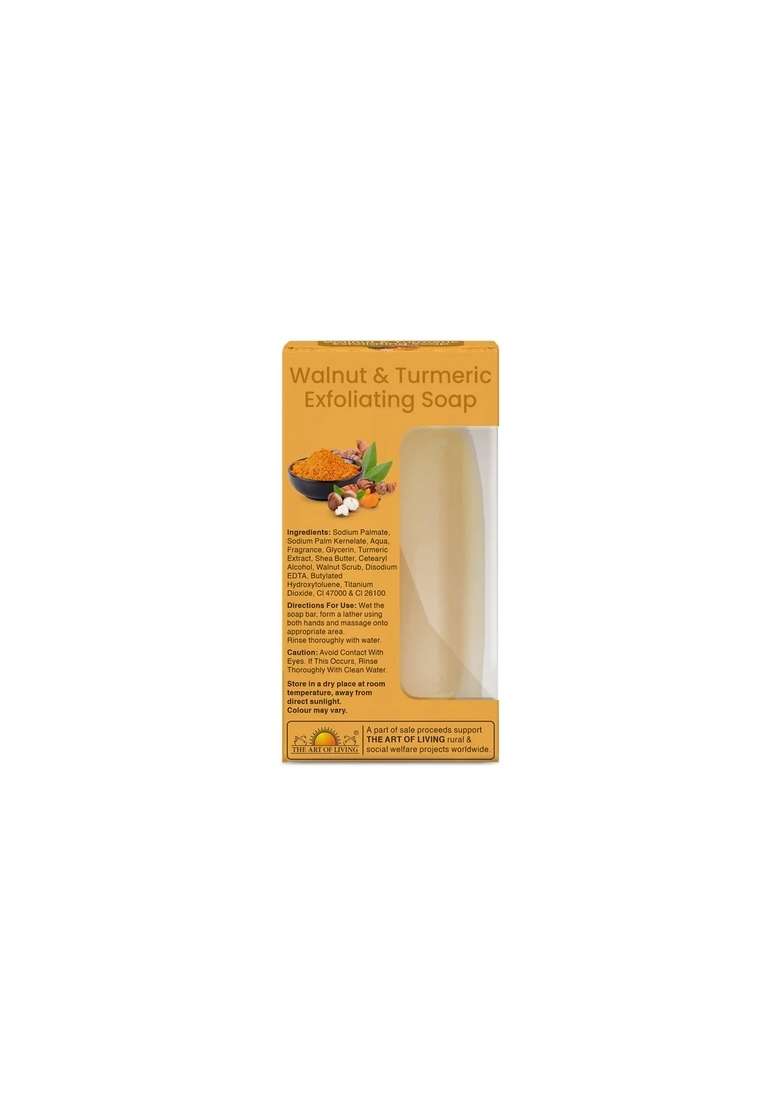 SRI SRI TATTV Walnut & Turmeric Exfoliating Soap | For Healthy, Clear Skin | 100 g Each | Pack of 4 - Indya