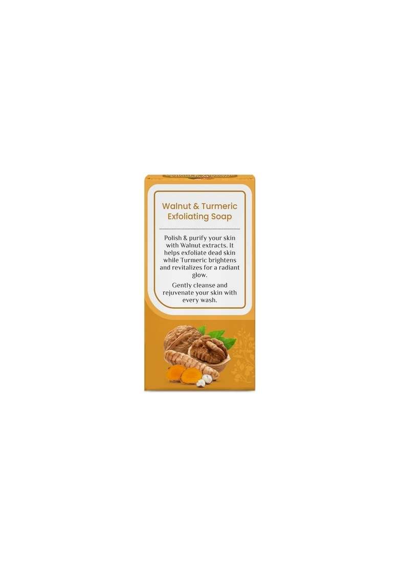 SRI SRI TATTV Walnut & Turmeric Exfoliating Soap | For Healthy, Clear Skin | 100 g Each | Pack of 4 - Indya
