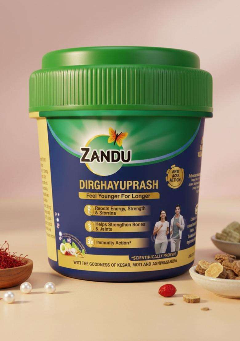 Zandu Emami Dirghayuprash - Scientifically Proven Immunity, Anti-AGE Action(100g) - Indya
