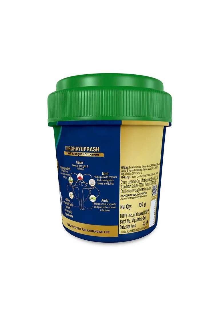 Zandu Emami Dirghayuprash - Scientifically Proven Immunity, Anti-AGE Action(100g) - Indya