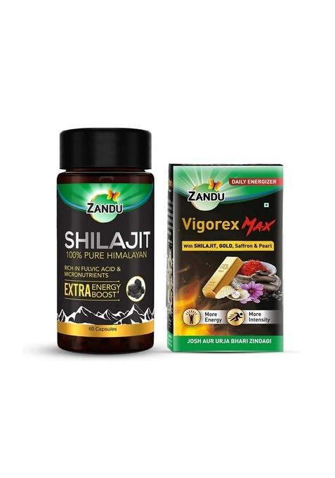Zandu Emami Shilajit (60 Caps) & FREE Vigorex Max (20 Caps)