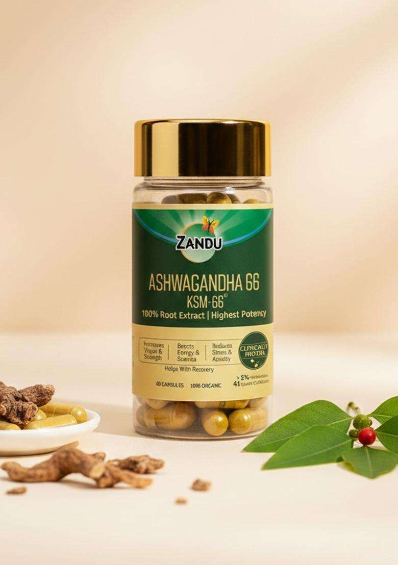 Emami Zandu Ashwagandha KSM-66 (60 Caps) - Indya