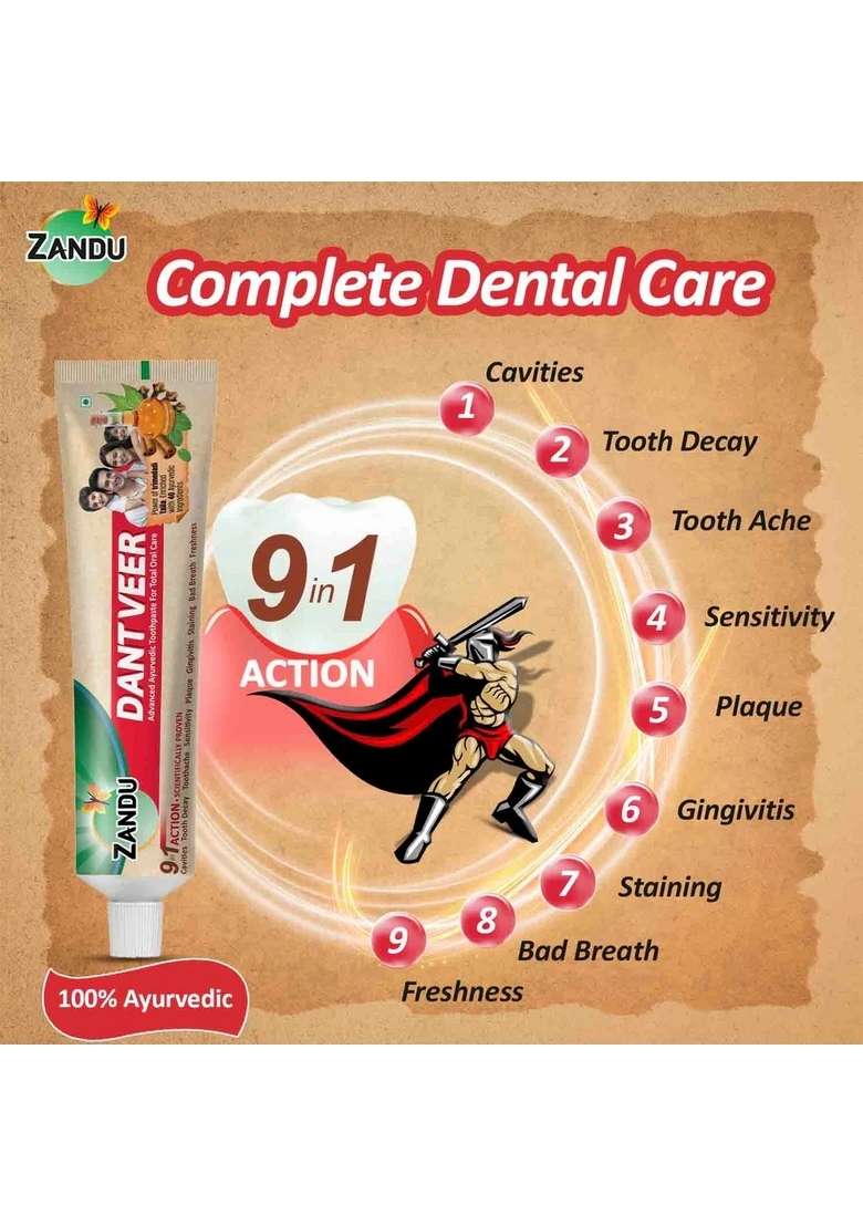Emami Zandu Dantveer Ayurvedic Oral Care - Indya