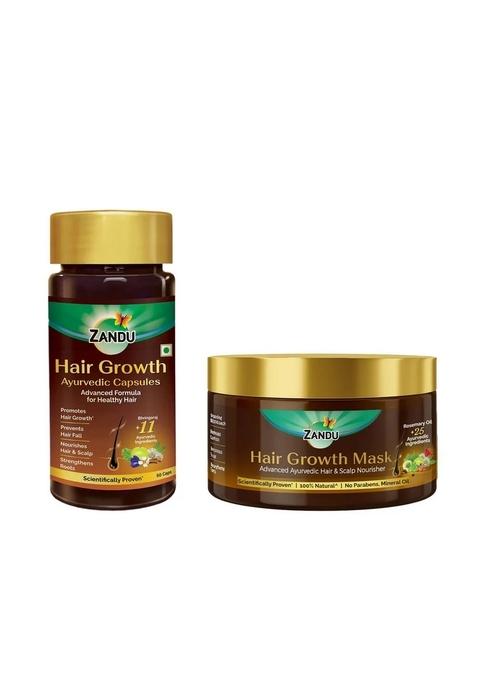 Emami Zandu Hair Growth Ayurvedic Capsules & Mask Combo