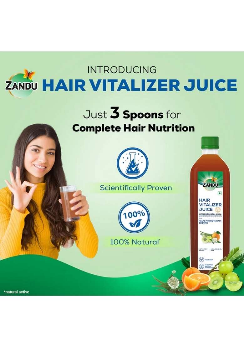 Emami Zandu Hair Vitalizer Juice (1L) - Indya