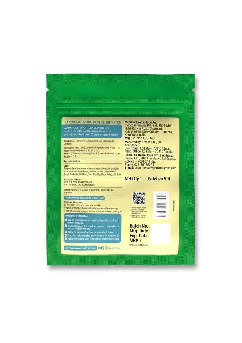 Emami Zandu Pain Release Patch - Indya