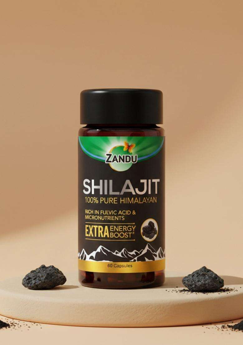 Emami Zandu Pure Sh1lajit Daily Energy (60 Caps) - Indya