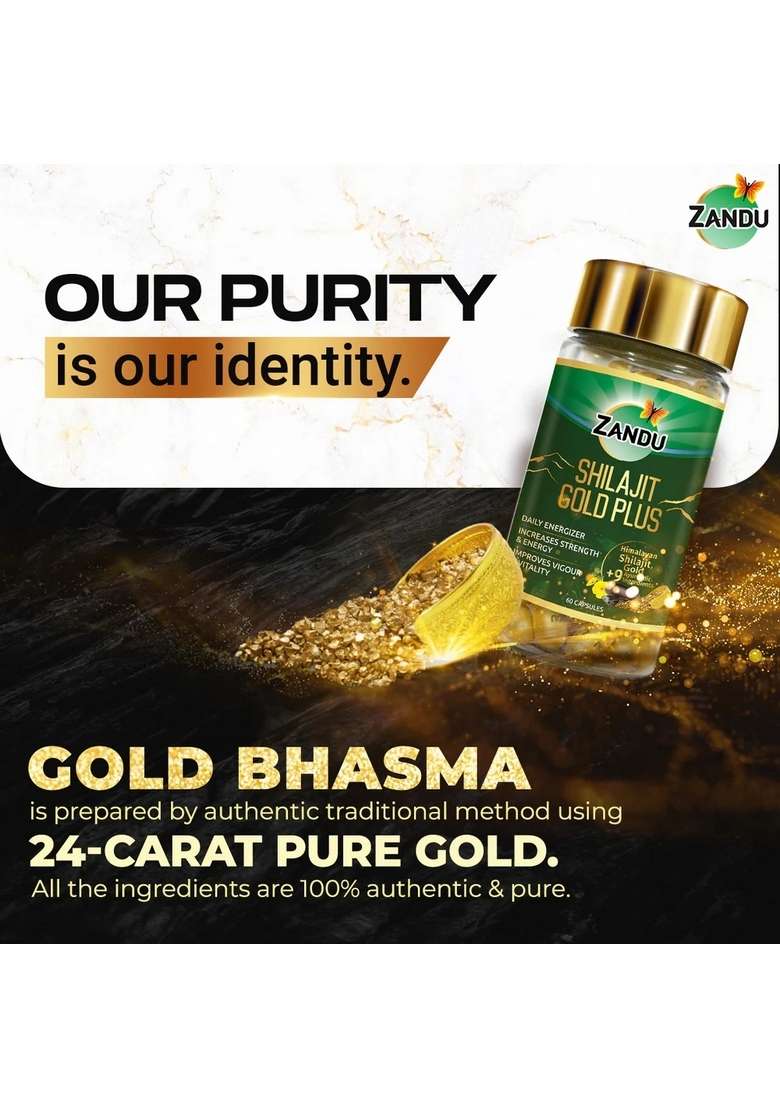 Emami Zandu Shilajit Gold Plus (60 Caps) - Indya