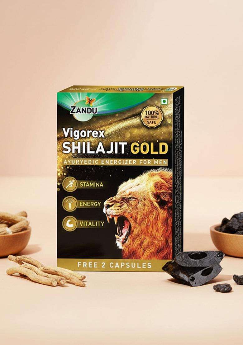 Emami Zandu Vigorex Shilajit Gold (10+2 Caps Free) - Indya
