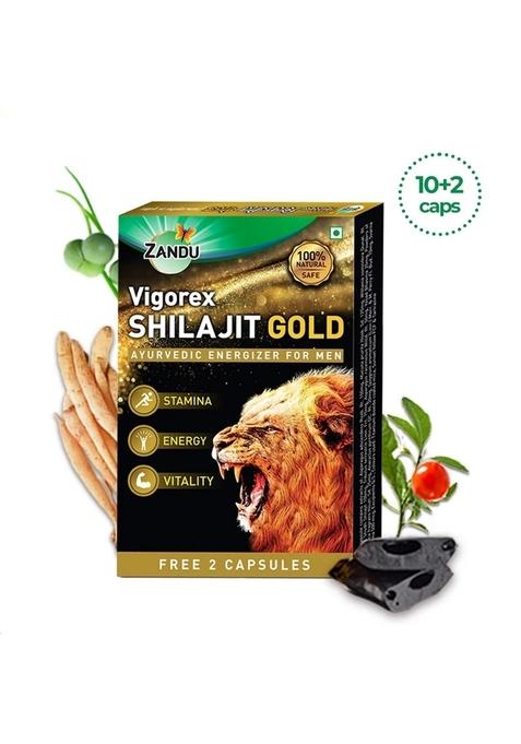 Emami Zandu Vigorex Shilajit Gold (10+2 Caps Free)