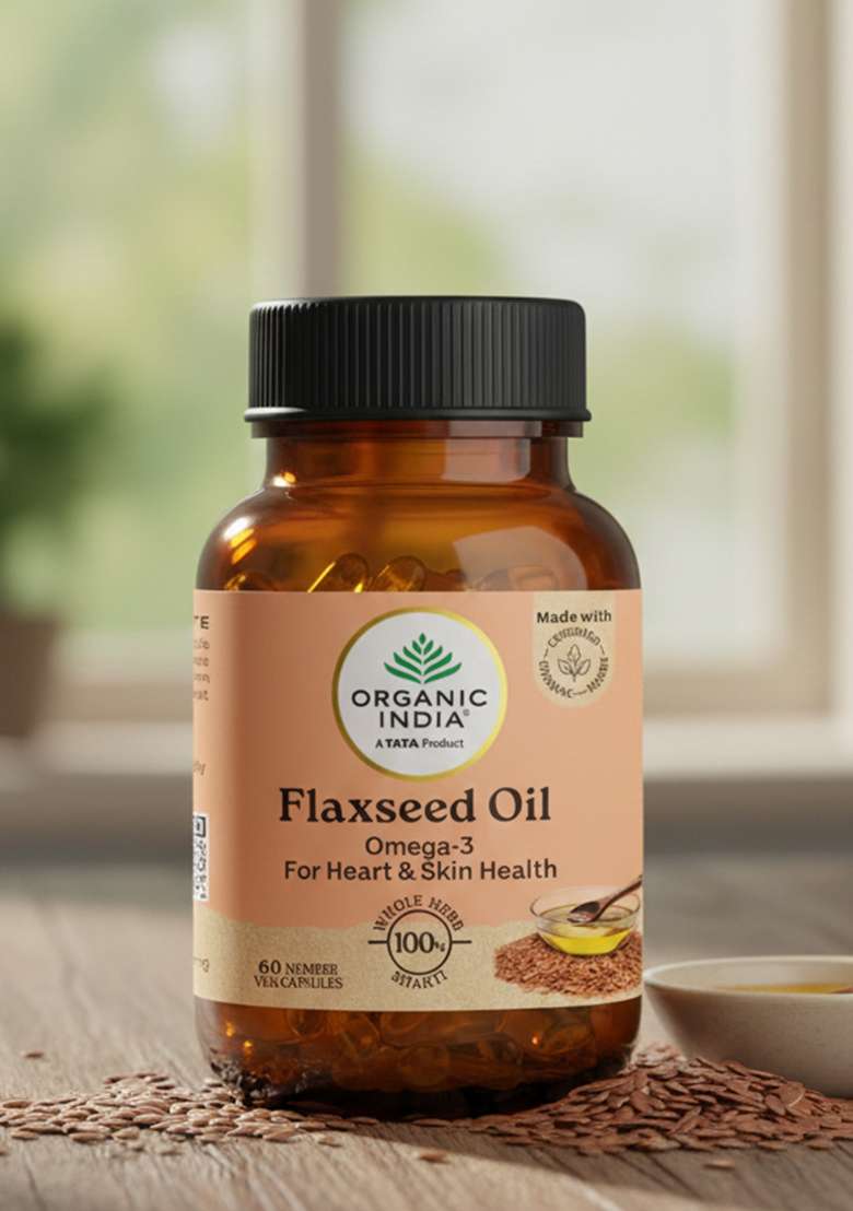 ORGANIC INDIA Organic Flaxseed Oil Capsules - Indya
