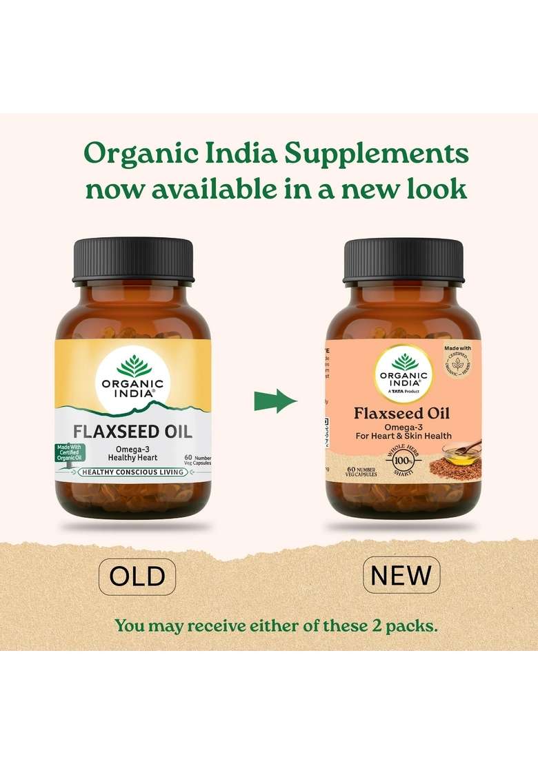 ORGANIC INDIA Organic Flaxseed Oil Capsules - Indya