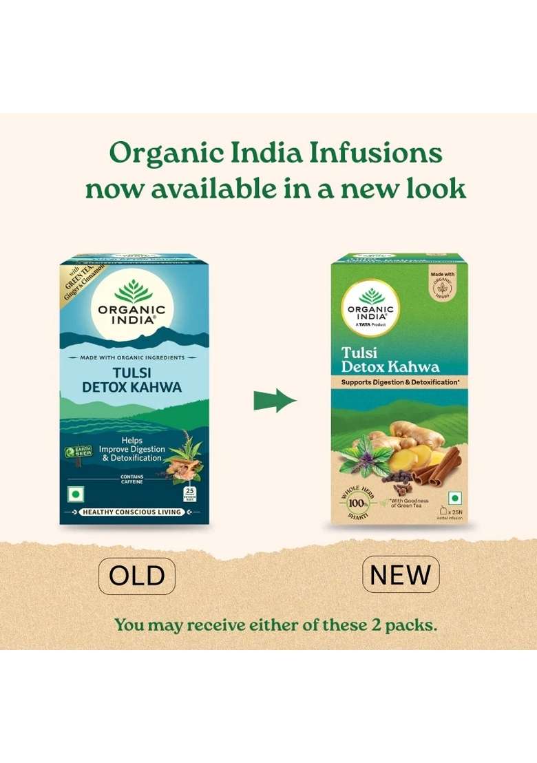 ORGANIC INDIA Tulsi Detox Kahwa 25 Teabags - Indya