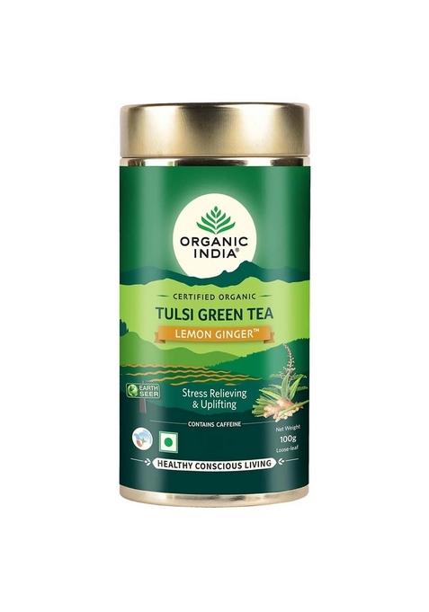 ORGANIC INDIA Tulsi Green Tea Lemon Ginge...