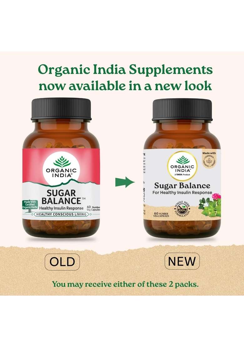 ORGANIC INDIA Sugar Balance Capsules Veg - Indya