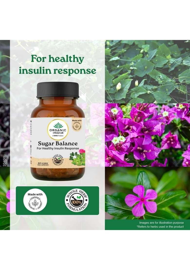 ORGANIC INDIA Sugar Balance Capsules Veg - Indya