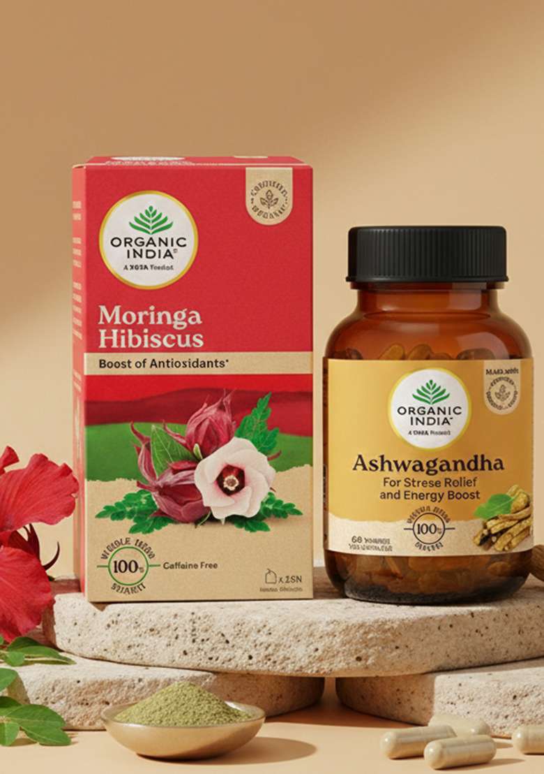 ORGANIC INDIA Combo Moringa Hibiscus + As... - Indya