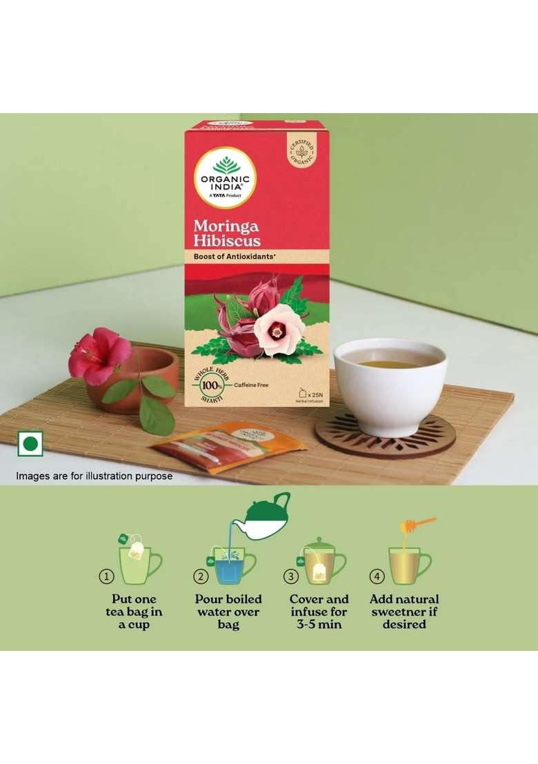 ORGANIC INDIA Combo Moringa Hibiscus + As... - Indya