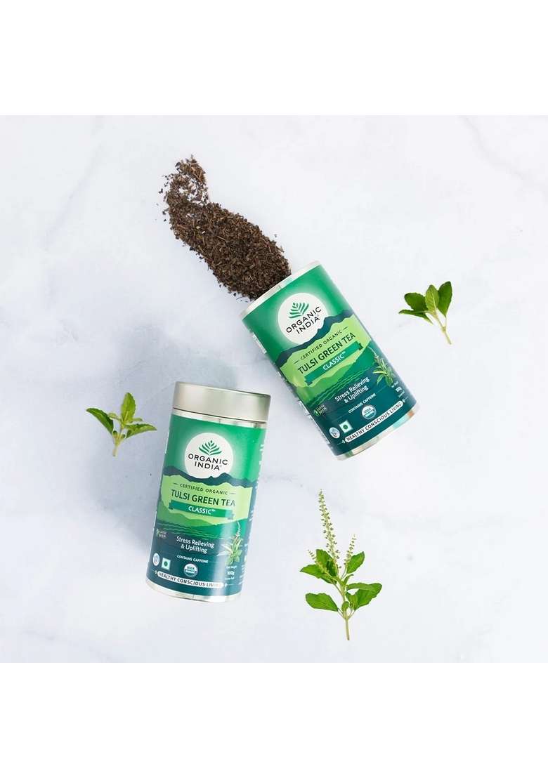 ORGANIC INDIA Combo Green Tea Classic 100g & Moringa Powder - Indya