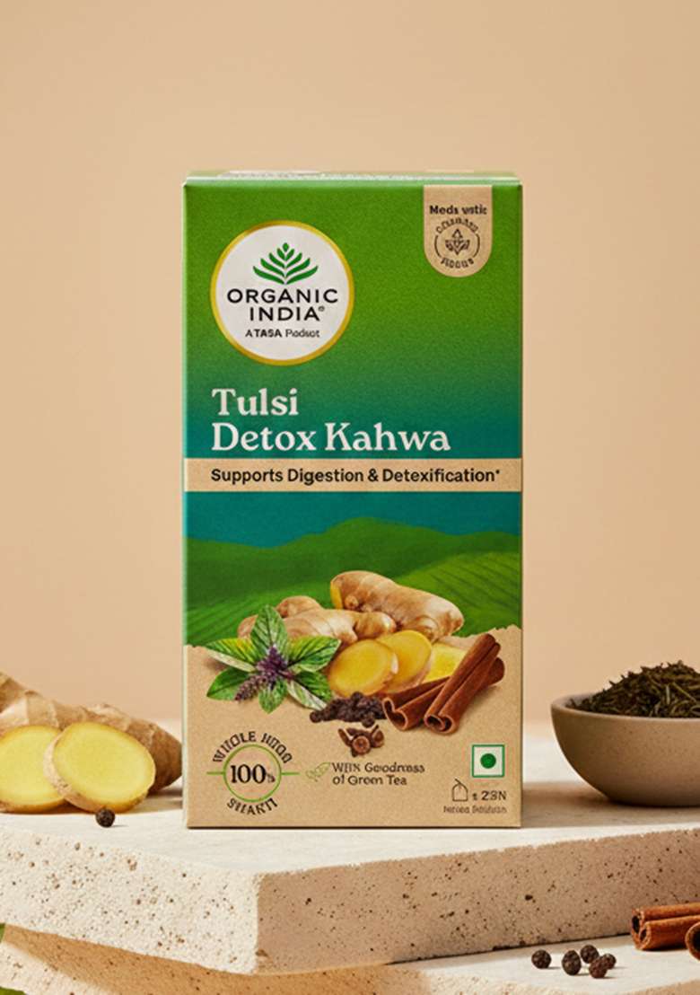 ORGANIC INDIA Combo Tulsi Detox Kahwa + Moringa Powder - Indya