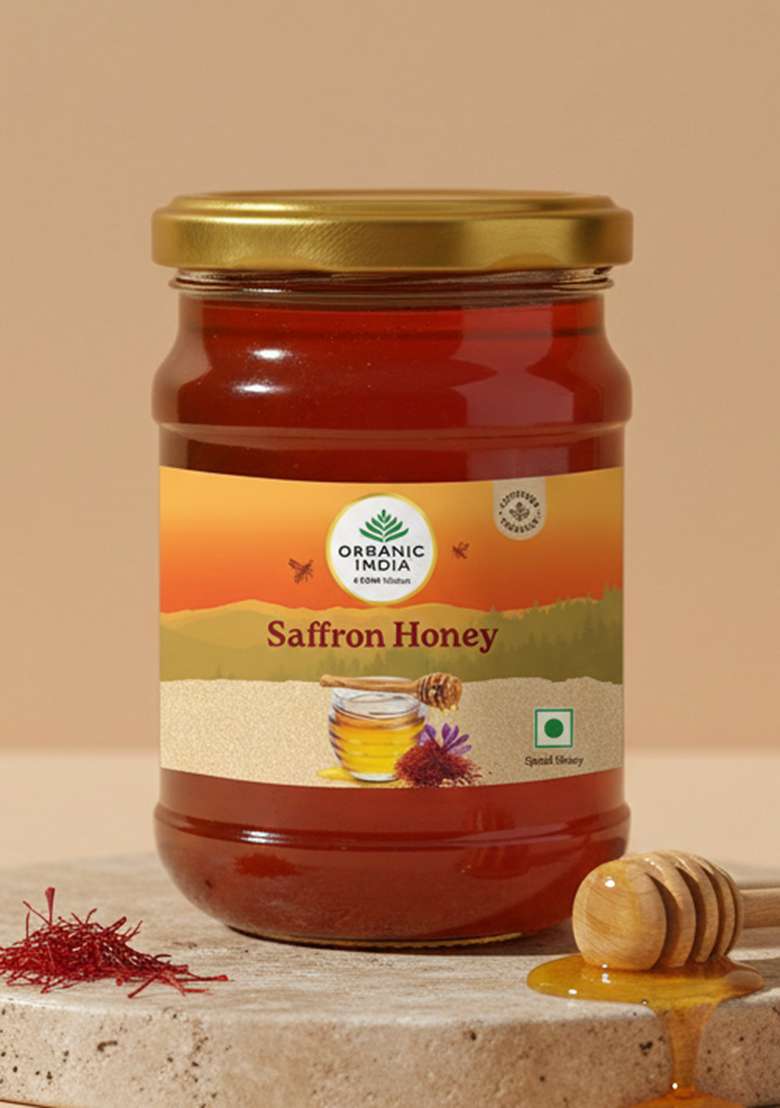 ORGANIC INDIA Saffron Honey 125g Jar - Indya