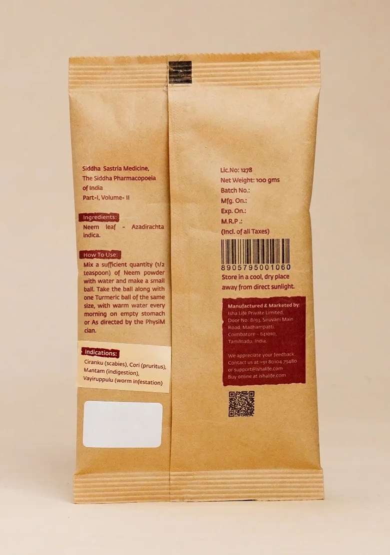 ISHALIFE Neem Powder Helps in daily detox (100gm) - Indya