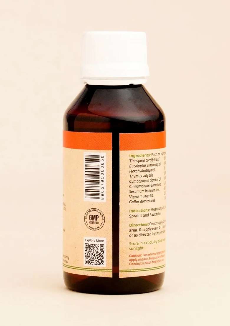 ISHALIFE Sanjeevini pain reliever oil. 100% Natural. Highly potent ancient formulation. No mineral oil or preservatives - (100ml) - Indya